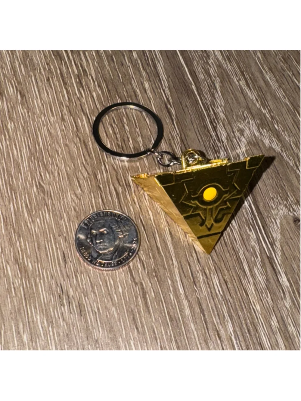 Yu-Gi-Oh! Triangle Millennium Puzzle Keychain One Size Gold Y2k